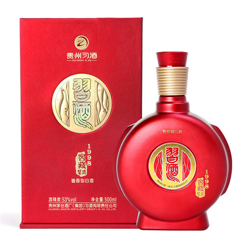 53度习酒窖藏1988红盒酱香型白酒500ml行情价格