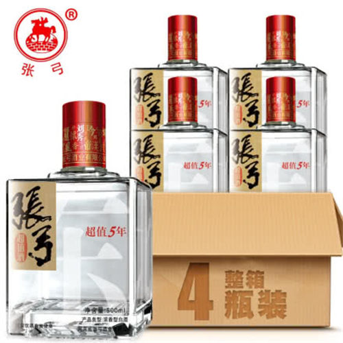 52度张弓酒超值5年4瓶整箱一般价格多少钱