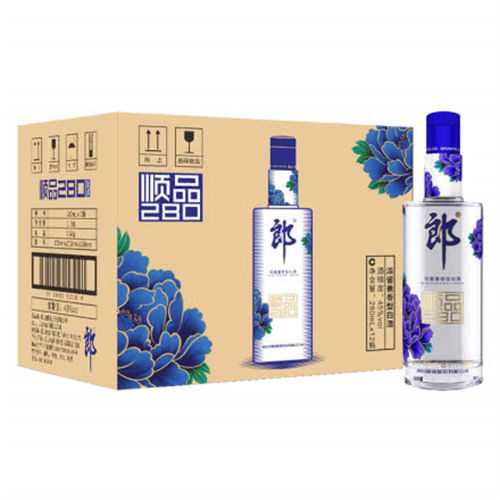 45度郎酒顺品郎蓝顺光瓶280ml12瓶整箱大约价格多少「45度郎酒顺品郎蓝顺光瓶280ml12瓶整箱价格」